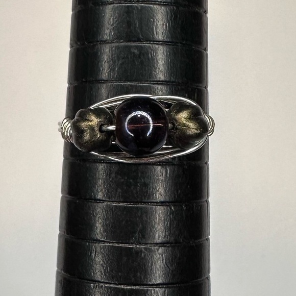 Ring handmade silver color wire wrap handmade beads - Picture 3 of 5